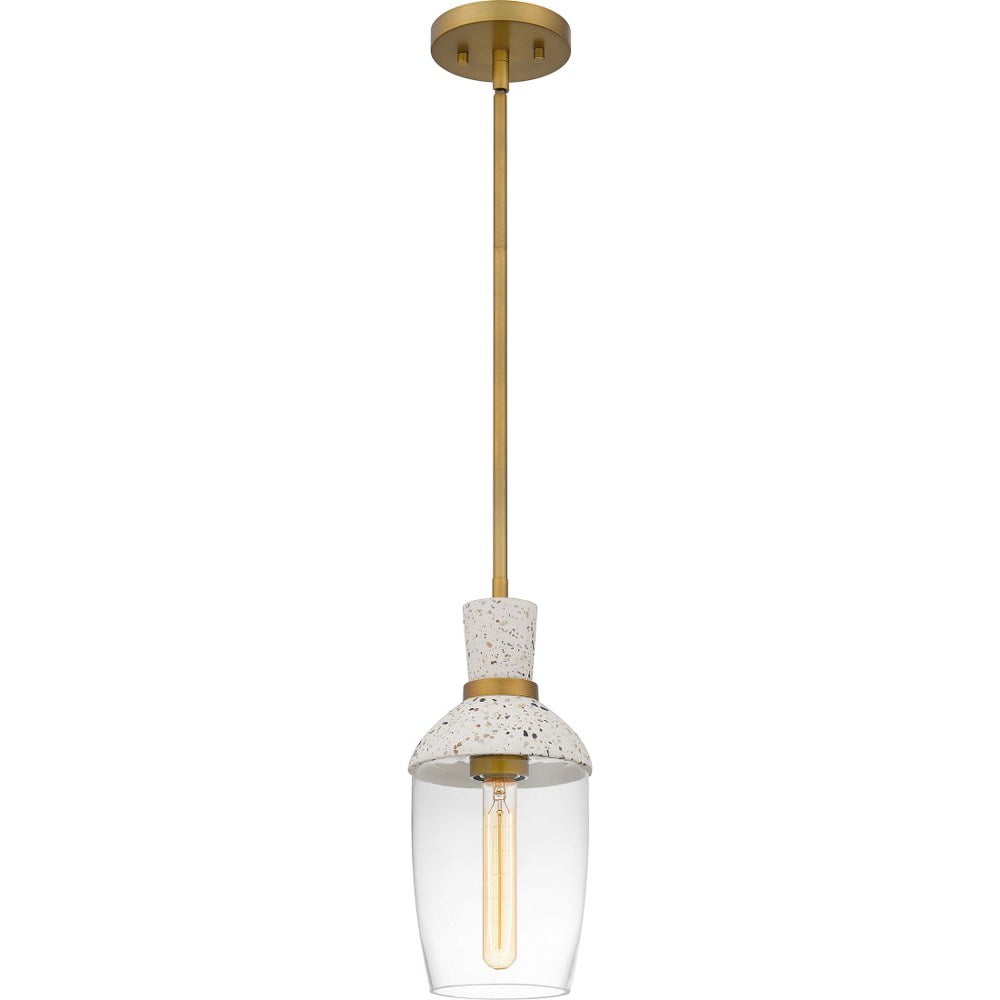 Springsteen Aged Brass and Glass Mini Pendant Light