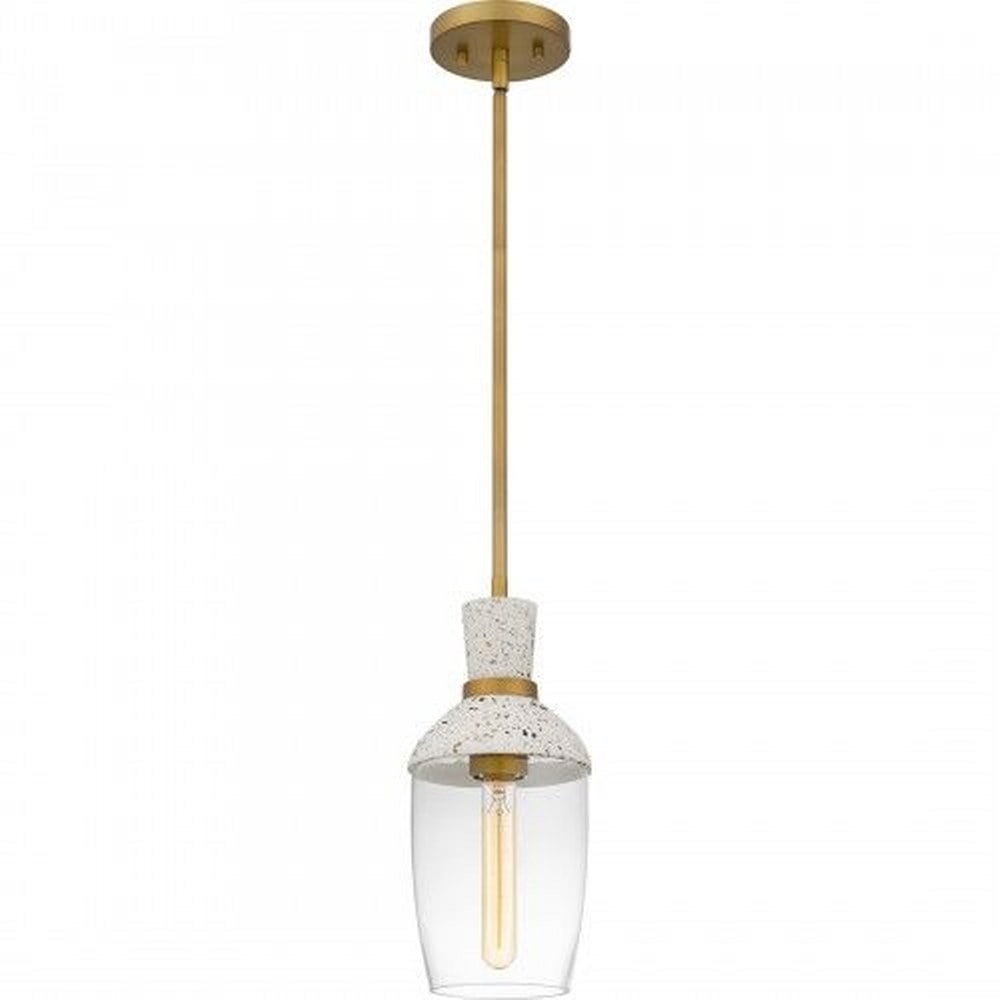 Springsteen Aged Brass and Glass Mini Pendant Light