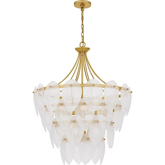 QP6766GFL Quoizel Lighting Lilestone - 7 Light Pendant-35 Inch Tall and 28 Inch Wide-Gold Leaf Finish