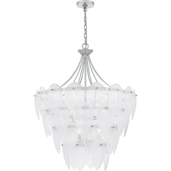 QP6766SL Quoizel Lighting Lilestone - 7 Light Pendant-35 Inch Tall and 28 Inch Wide-Century Silver Leaf Finish