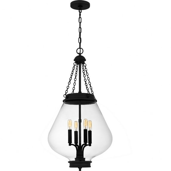 QP6803MBK Quoizel Lighting Wallace - 4 Light Pendant-30.25 Inch Tall and 16 Inch Wide-Matte Black Finish