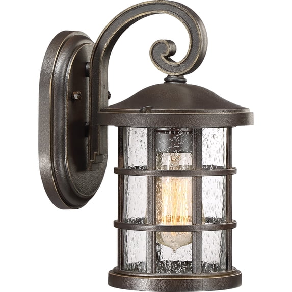 Crusade 1-Light Palladian Bronze Outdoor Wall Lantern