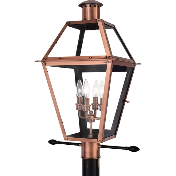 Rue De Royal 4-Light Aged Copper Outdoor Post Lantern