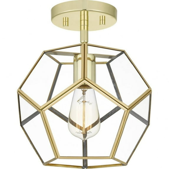 Quoizel Semi-Flush Mount 1-Light Semi-Flush Mount in Polished Brass