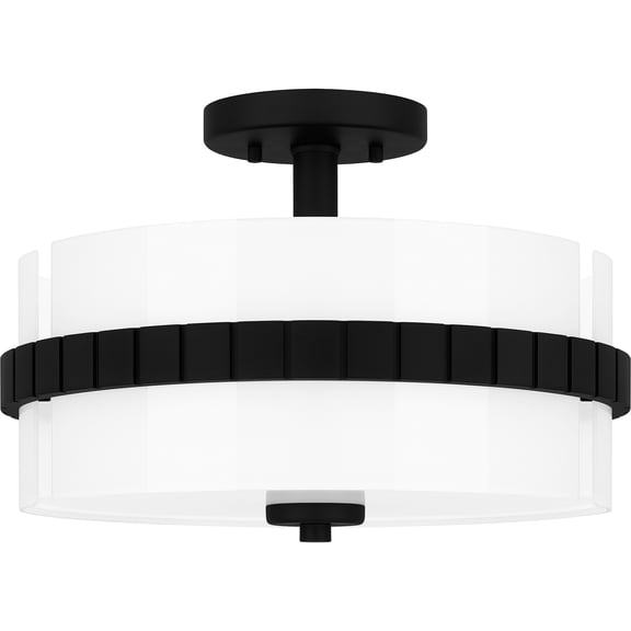 Baud 2-Light Matte Black Semi-Flush Mount Light