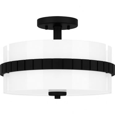 Quoizel Semi-Flush Mount 2-Light Semi-Flush Mount in Matte Black