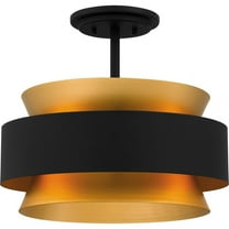 Quoizel Semi-Flush Mount 3-Light Semi-Flush Mount in Earth Black