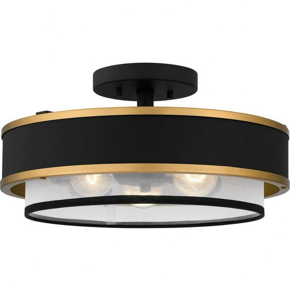 Quoizel Semi-Flush Mount 3-Light Semi-Flush Mount in Earth Black