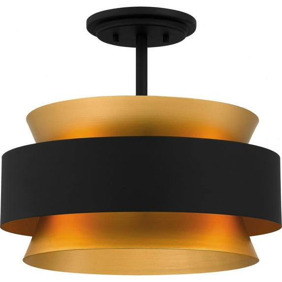 Quoizel Semi-Flush Mount 3-Light Semi-Flush Mount in Earth Black