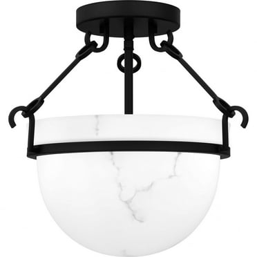 Quoizel Semi-Flush Mount 3-Light Semi-Flush Mount in Matte Black