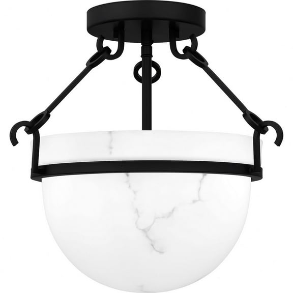 Quoizel Semi-Flush Mount 3-Light Semi-Flush Mount in Matte Black