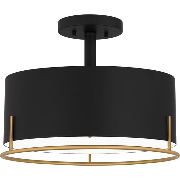 Quoizel Semi-Flush Mount 3-Light Semi-Flush Mount in Matte Black