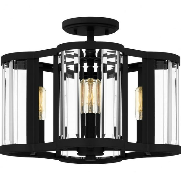 QSF6193MBK Quoizel Lighting 4 Light Semi-Flush Mount In Modern Style-11.5 Inches Tall and 15 Inches Wide-Matte Black Finish