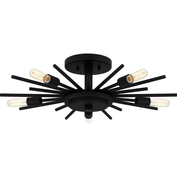 QSF6158MBK Quoizel Lighting 5 Light Semi-Flush Mount In Modern Style-6.5 Inches Tall and 22 Inches Wide-Matte Black Finish