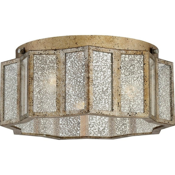 Quoizel Shrine 3-Light 16" Ceiling Light in Aged Gold