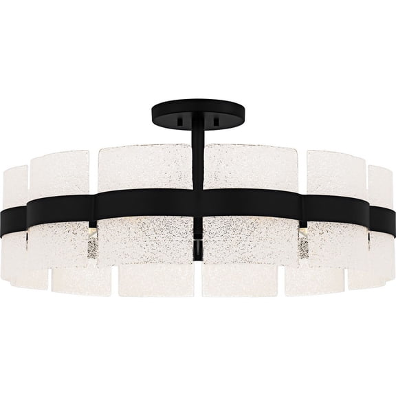 SWE1730MBK Quoizel Lighting Sweeney - 6 Light Semi-Flush Mount-13 Inch Tall and 30 Inch Wide-Matte Black Finish