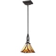 thumbnail image 1 of Quoizel TFAS1507VA Asheville Tiffany Glass Mini Pendant Lighting, 1-Light, 100 Watts, Valiant Bronze (12" H x 7" W), 1 of 4