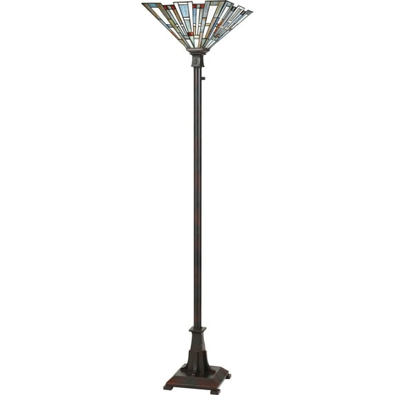 Quoizel TFMK9471VA Maybeck Tiffany Floor Lamp Lighting, 1-Light, 150 Watt, Valiant Bronze (71"H x 16"W)