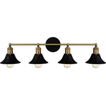 Quoizel Trafalgar 4-Light Matte Black Industrial Vanity Light