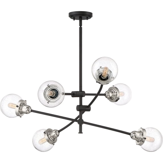 Quoizel Trance 6-Light 11" Transitional Chandelier in Earth Black