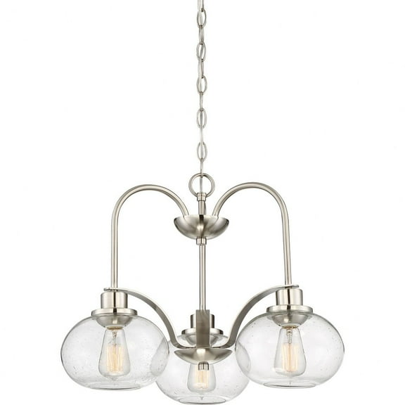 Quoizel Trilogy 3-Light 17" Transitional Chandelier in Brushed Nickel
