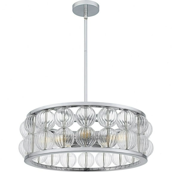TRK2823C Quoizel Lighting Terrarock - 5 Light Pendant-8.75 Inch Tall and 23 Inch Wide-Polished Chrome Finish