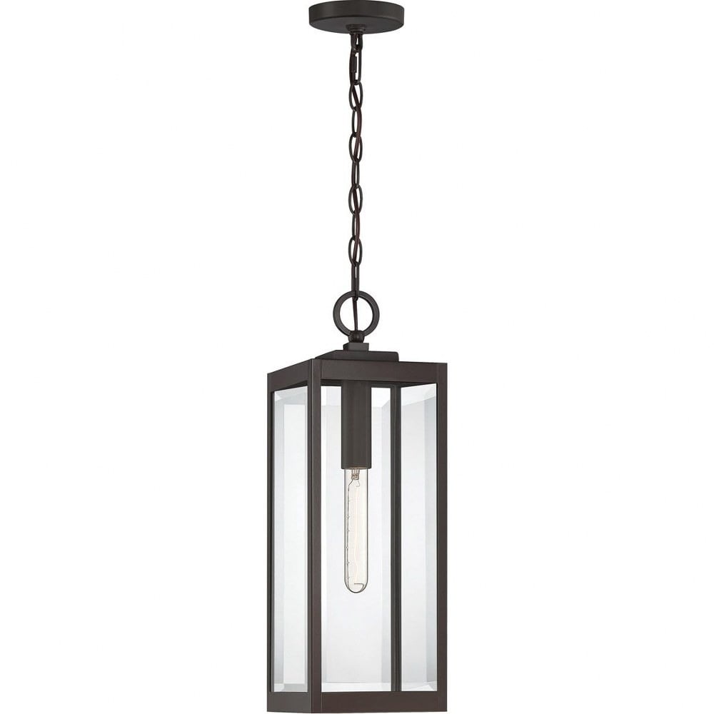 Westover Transitional Western Bronze Mini Pendant with Clear Glass
