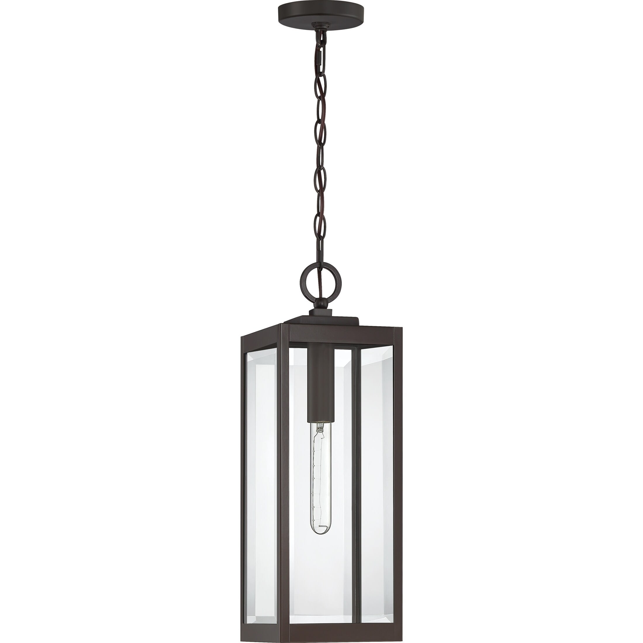 Westover Transitional Western Bronze Mini Pendant with Clear Glass