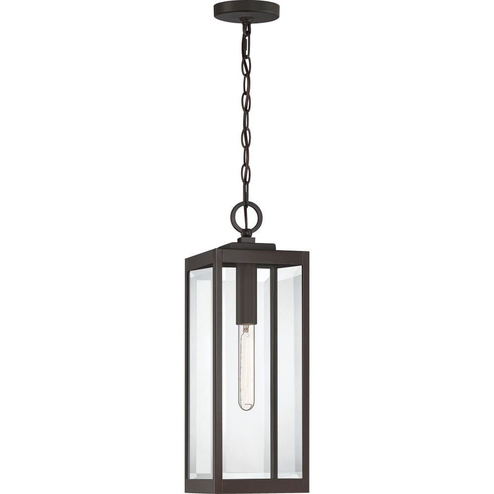 Westover Transitional Western Bronze Mini Pendant with Clear Glass
