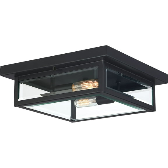 Quoizel Westover 2-Light 12" Outdoor Ceiling Light in Earth Black