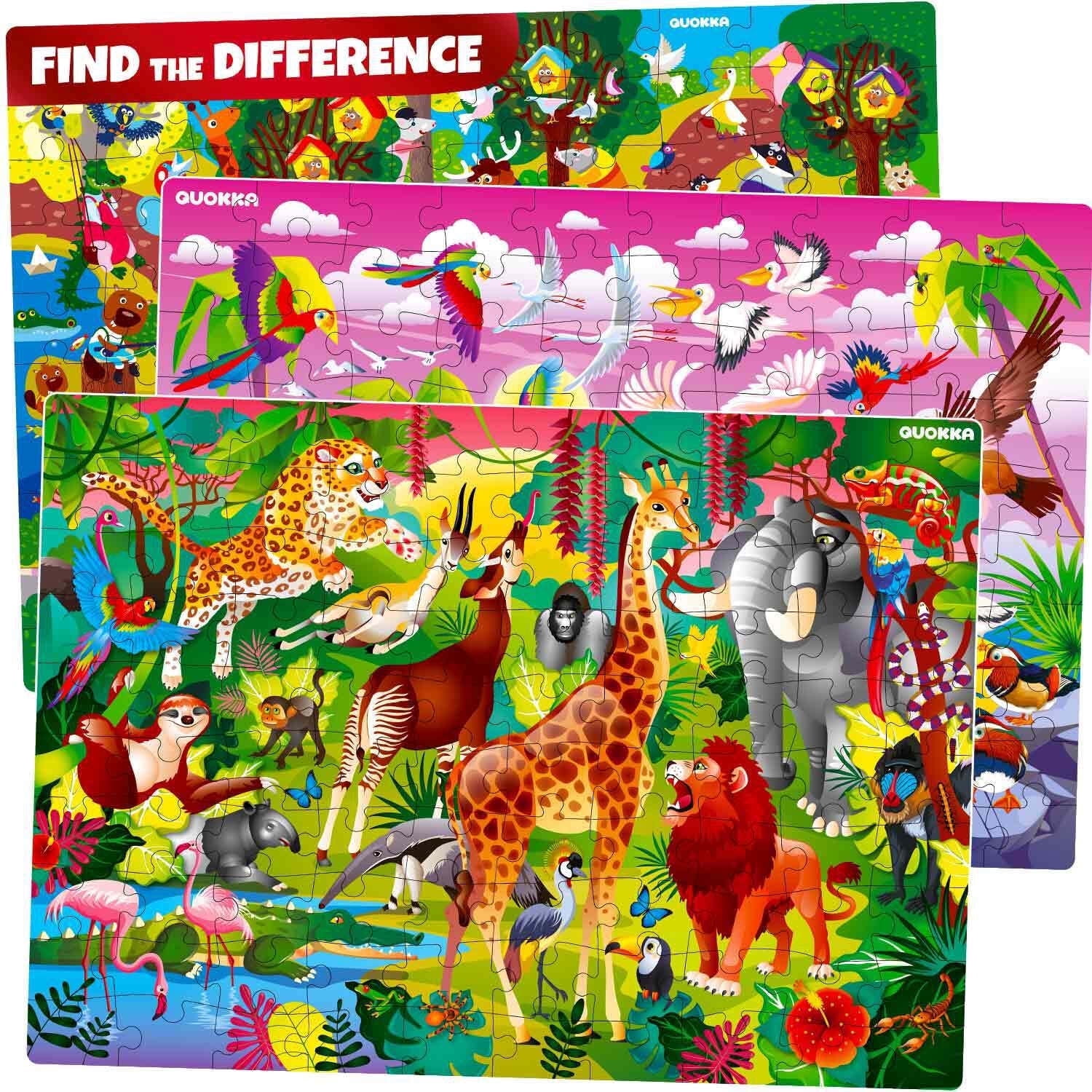 Quokka 100 Piece Puzzles for Kids- 3 Set Kids Puzzles Ages 6 8- Jigsaw Puzzles for Boy and Girl