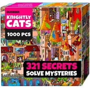 Quokka Jigsaw Puzzles for Adults - 1000 Piece Puzzles Knightly Cats with Extra Fun in Premium Box