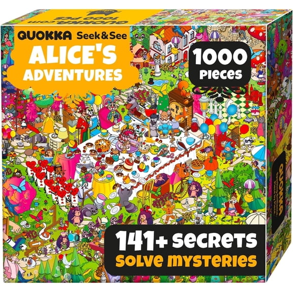 Quokka 1000 Piece Puzzle for Adults Alice in Wonderland — Fantasy Adult Puzzles with Secret Tasks & Fairy Tale