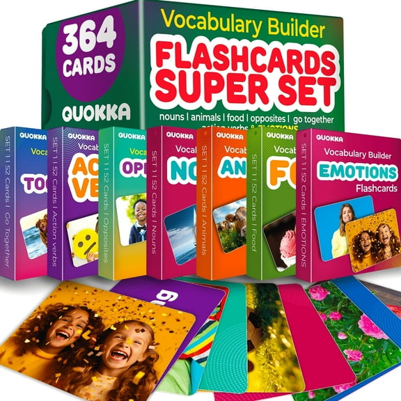 Quokka 364 Flash Cards – Large Preschool Flashcards for Kids – Speech Therapy, ESL and Early Learning