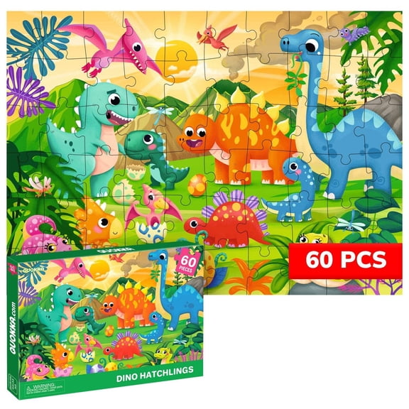 Quokka 60 Piece Jigsaw Puzzle for Kids Ages 4-6 – Educational Dinosaur Puzzle Toy for Preschool Learning