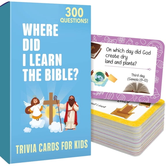Quokka Bible Trivia Card Game for Kids and Families - Christian Games with 300 Engaging Bible Trivia Card