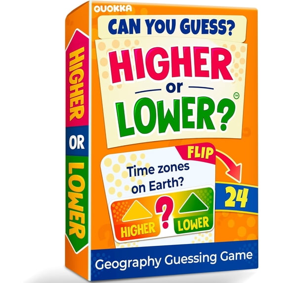 Quokka Board Game for Kids - Family Card Game for Kids and Adults - Geography Higher or Lower