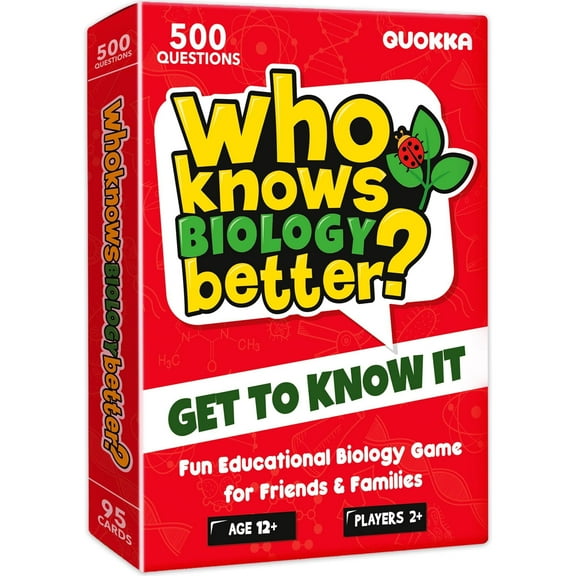 Quokka Board Games for Kids 8-12 - Educational Trivia Card Game for Kids Age 8  - Who Knows Biology Better?