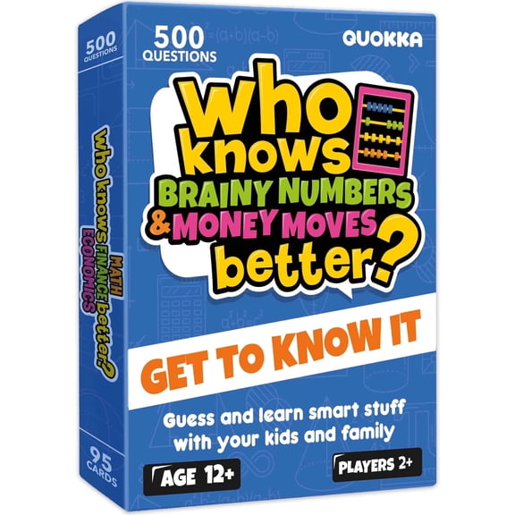Quokka Card Game for Kids 8-12 - Who Knows Math Finance Economics Better? Educational Card Game