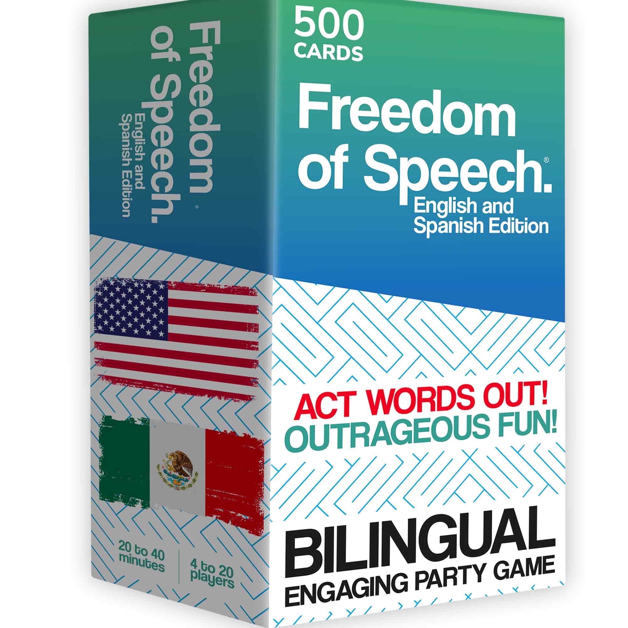 Quokka Card Games for Kids and Adults - Freedom of Speech Card Board Game - Bilingual Spanish & English Card