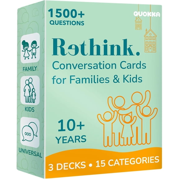 Quokka Conversation Cards Game - Fun Talking Board Game for Family Night - 1500+ Questions