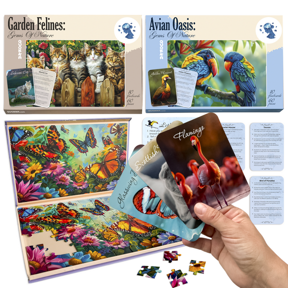 Quokka Puzzles for Seniors – 3-Set Dementia Activities for Elderly, Alzheimer’s Garden & Oasis