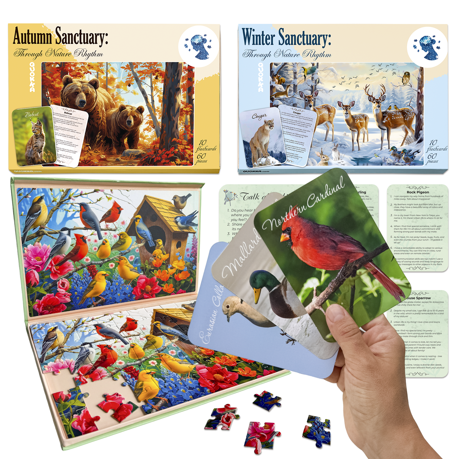 Quokka Easy Puzzles for Seniors – 3-Set Dementia Activities for Elderly, Alzheimer’s - Nature