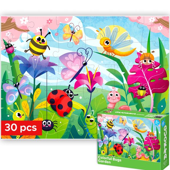 Quokka Floor Puzzles for Kids 3 6 - 30 Piece Bugs Toddler Games 4 6 Years Jigsaw Preschool Puzzle