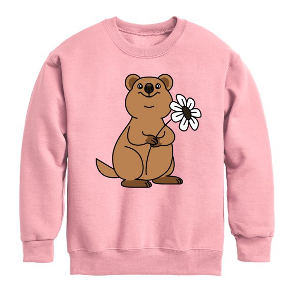 Quokka Flower - Toddler And Youth Crewneck Fleece Sweatshirt