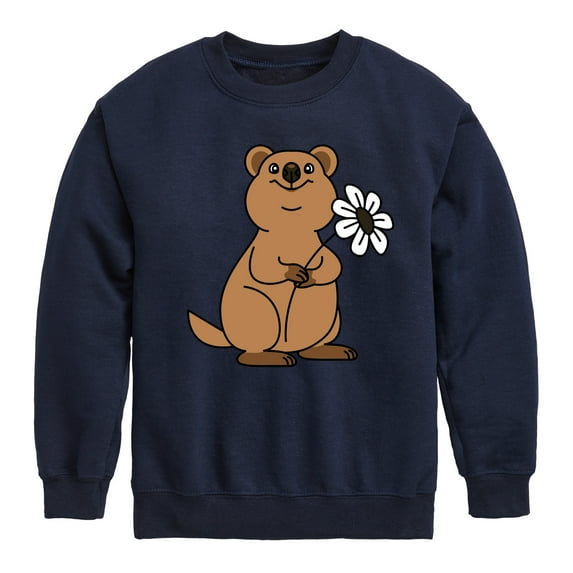 Quokka Flower - Toddler And Youth Crewneck Fleece Sweatshirt