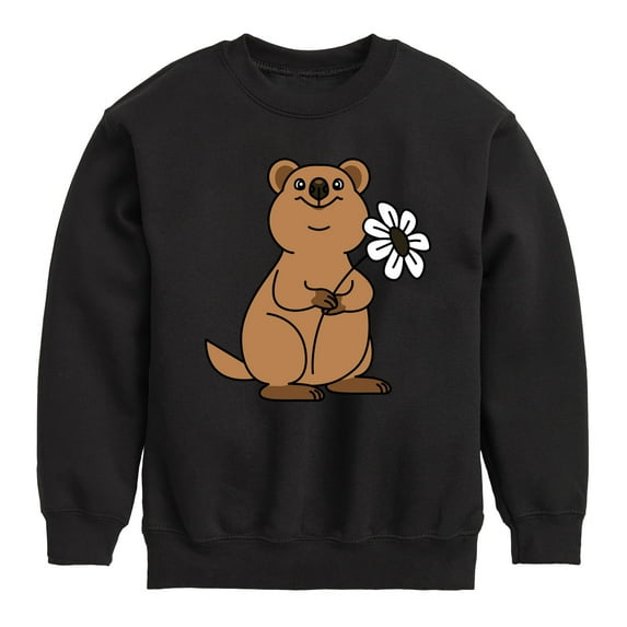 Quokka Flower - Toddler And Youth Crewneck Fleece Sweatshirt