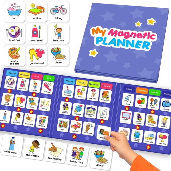 Quokka Magnetic Chore Chart for Kids - Behavior Chart for Kids - 72 Routine Magnets & Star Rewards