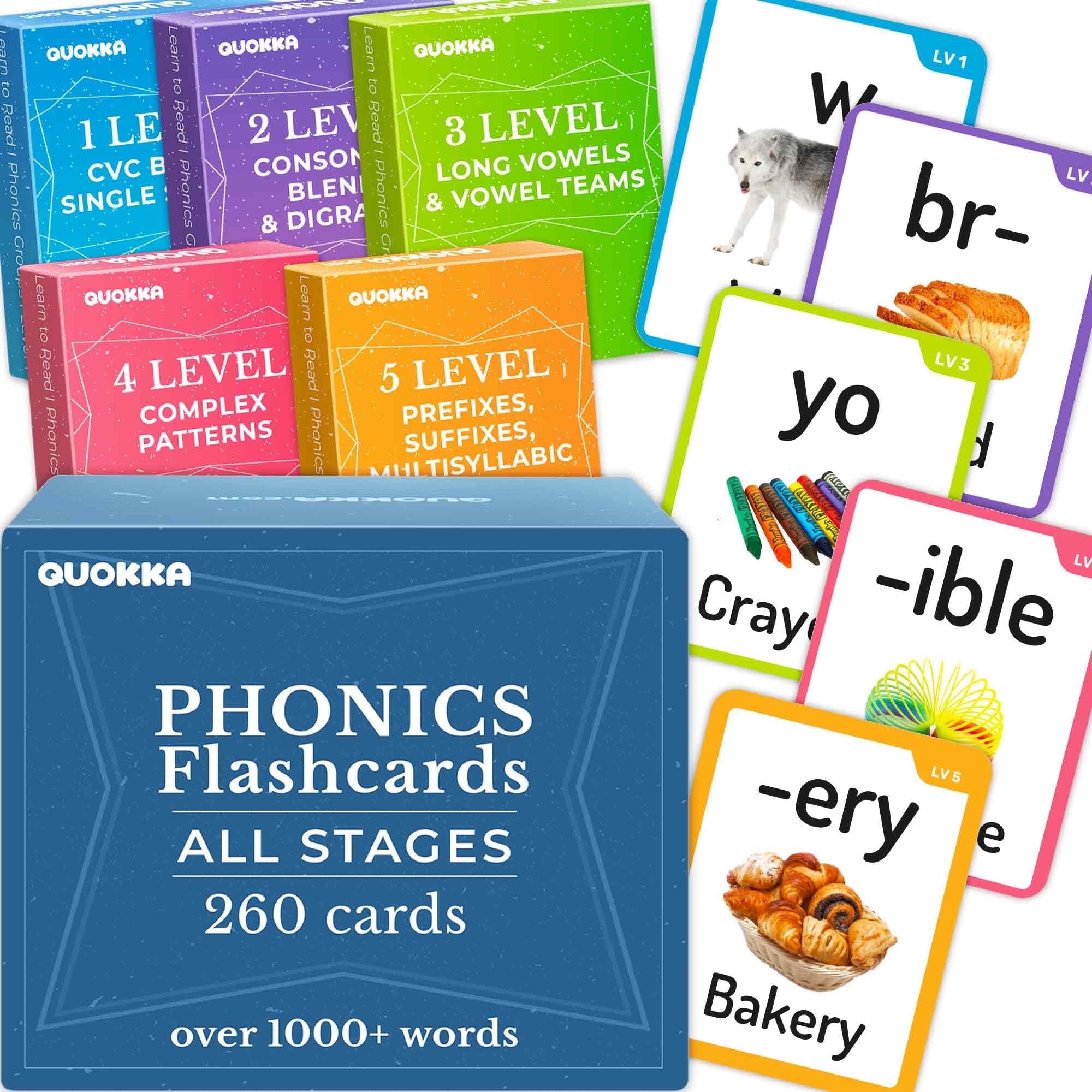 Quokka Phonics Flash Cards for Kids 4 8 and Adults - Vocabulary Flashcards Educational Games