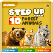 Quokka Toddler Puzzles Ages 2-4 - Floor Puzzles for Kids 3-5 - Forest Animals Large Puzzles Learning Game